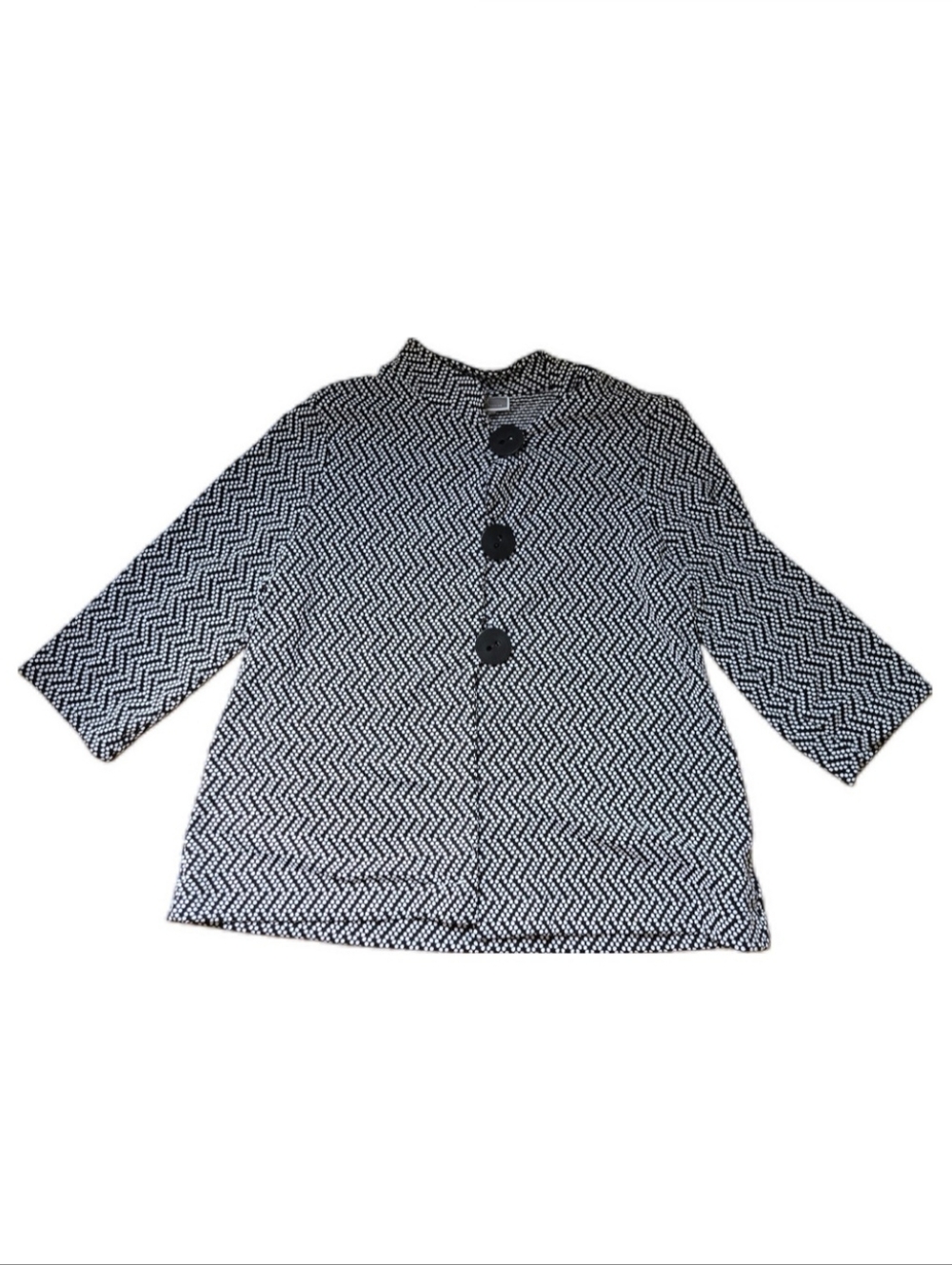 JM Collection Black & White Patterned Women's Cardigan/Coat